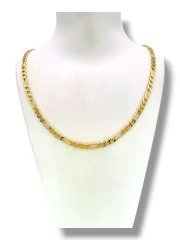 Златен синджир за мъж плетка фигаро 3+1 с подчертана структура 14K RG13073