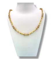 Мъжки златен синджир с бели халки 14K RG11396