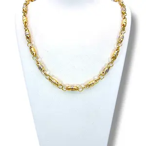Мъжки златен синджир с гравирани звена 14K RG11054