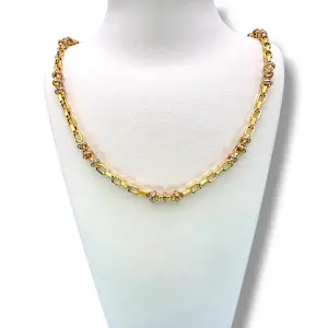Мъжки златен синджир с бели халки 14K RG11396