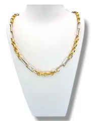 Мъжки синджир жълто и бяло злато 14K RG11080