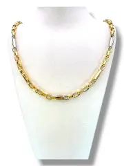 Мъжки златен синджир с удължени правоъгълни звена Clip Chain 14K RG12554