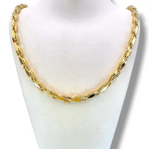 Мъжки златен синджир с ромбовидни фасетирани звена 14K RG12555
