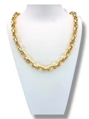 Мъжки златен синджир с двуцветни халки 14K RG11082