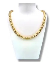 Масивен мъжки златен синджир с класическа квадратна плетка 14K RG11895