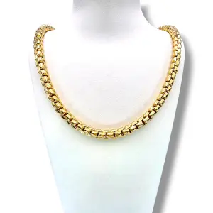 Масивен мъжки златен синджир с класическа квадратна плетка 14K RG11895