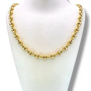 Мъжки златен синджир Gucci с обемни овални халки 14K RG12556