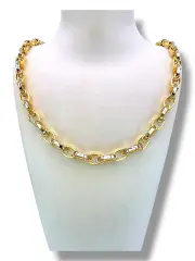 Мъжки златен синджир с двуцветни овални звена 14K RG12557