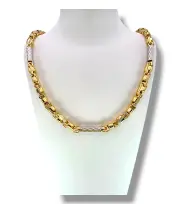 Мъжки златен синджир с геометрични комбинирани елементи 14K RG12139