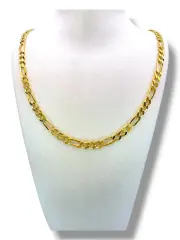 Мъжки златен синджир Фигаро с плоски звена 14K RG12558