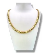 Мъжки златен синджир Панцер с едра верижна плетка с канал 14K RG12444