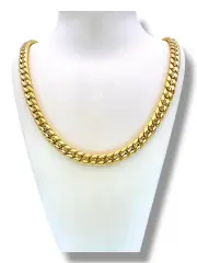 Мъжки златен синджир обемна Панцер плетка с канал 14K RG12561