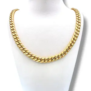 Мъжки златен синджир Панцер с широка плетка 14K RG13250