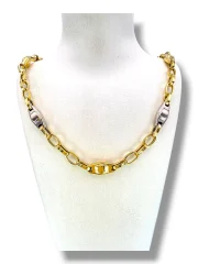 Мъжки златен синджир със заоблени ромбовидни звена 14K RG12946