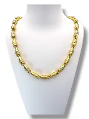 Мъжки златен синджир с комбинирани елементи 14K GR10680