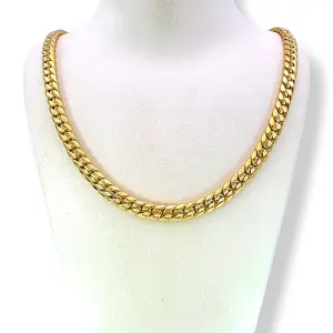 Мъжки златен синджир Панцер плоска плетка с канал 14K RG12604