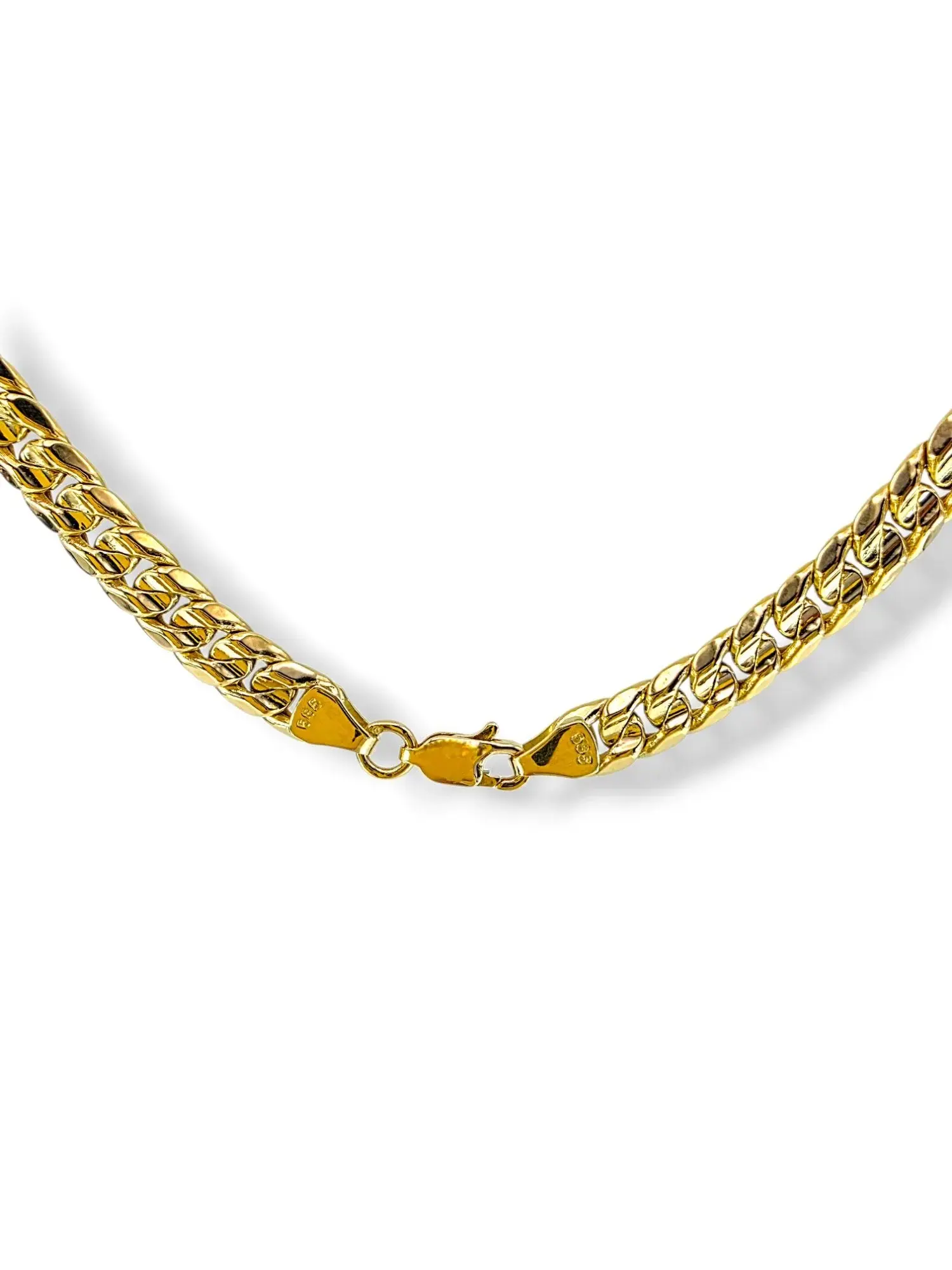 Мъжки златен синджир Панцер плоска плетка с канал 14K RG12604