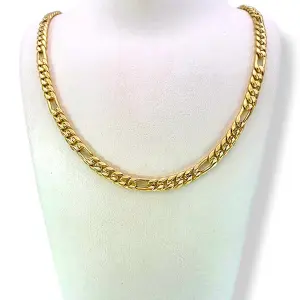 Мъжки златен синджир Фигаро 5+1 с канал 14K RG12605