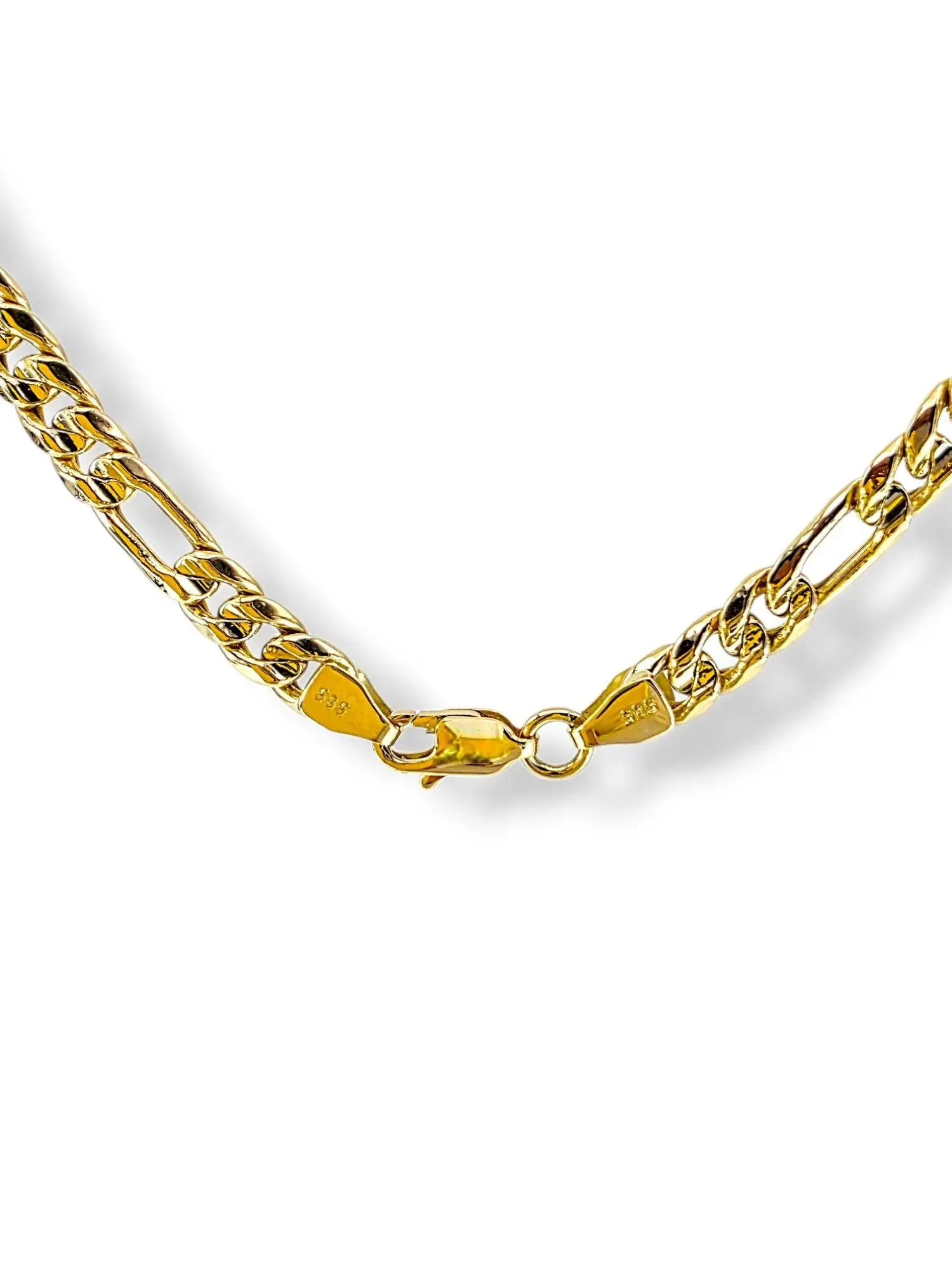 Мъжки златен синджир Фигаро 5+1 с канал 14K RG12605