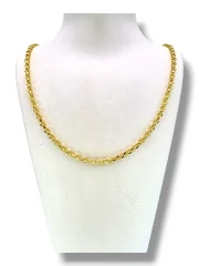 Модерен мъжки синджир Rolo Chain с акцентни елементи и динамична структура 14K RG13079