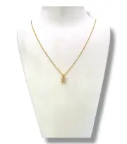 Тънко златно колие с висящ кръгъл циркон 14K RG12005