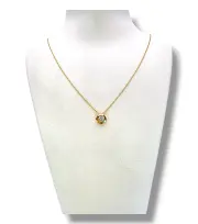 Тънко златно колие с кръгла обкова висулка 14K RG12006