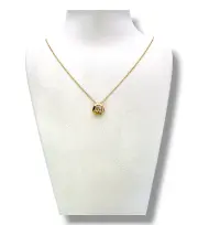 Тънко златно колие с объл обков и камък 14K RG12007