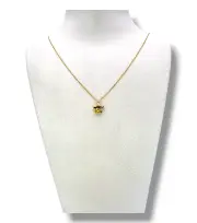 Тънко златно колие със звезда и блестящи камъни 14K RG12008