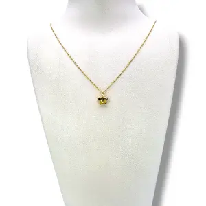 Тънко златно колие със звезда и блестящи камъни 14K RG12008