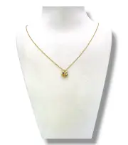 Тънко златно колие звезда с декоративен акцент 14K RG12009