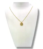 Тънко златно колие с детелина в ажурен дизайн 14K RG12011