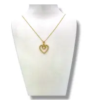 Тънко златно колие със сърце и безкрайност 14K RG12012