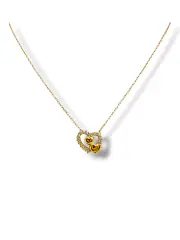Нежно дамско колие от злато с две сърца 14K RG13178