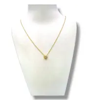 Деликатно златно колие с кръгъл циркон 14K RG11922