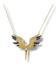 Ефектно дамско златно колие Феникс с ангелски крила 14K RG13180