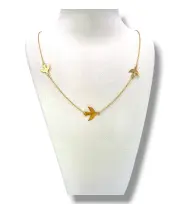 Фино златно колие с лястовички в кръг 14K RG11925