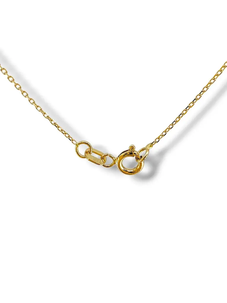 Тънко златно колие с обемна капковидна висулка „tear drop“ 14K RG12811