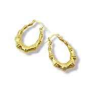 Висящи обеци с бамбуков ефект 14K RG10921