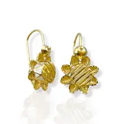 Висящи златни обеци цвете с луксозен дизайн 14K RG11783