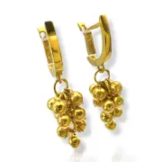 Висящи златни обеци с грозд от топчета 14K RG13283