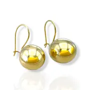 Висящи златни обеци с полирани сфери 14K RG13311