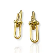 Висящи златни обици Tiffany класически дизайн 14K RG11803