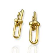Висящи златни обеци Tiffany с изчистен блясък 14K RG11804