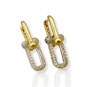 Висящи златни обеци Tiffany с декоративни елементи 14K RG11805