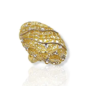 Дизайнерски златен пръстен с орнаменти 14K RG10386