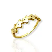 Дамски златен пръстен с елементи тип панделки 14K RG10626