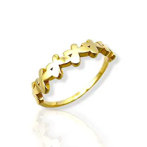 Дамски златен пръстен с елементи тип панделки 14K RG10626