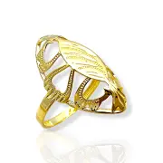 Дамски пръстен листо от злато с форма бадем 14K RG10640