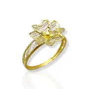 Ажурен дамски пръстен с цвете 14K RG10608