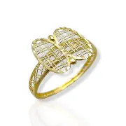 Дамски златен пръстен с овална пеперуда 14K RG10614